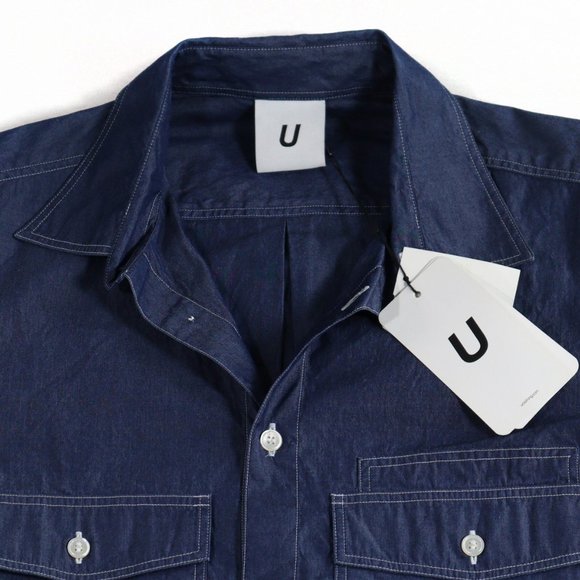 U CLOTHING Dark Blue Utility Buttom Down Shirt - Picture 8 of 9